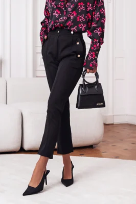 Spodnie damskie eleganckie cygaretki czarne Aurielle - Butik MAMIBO