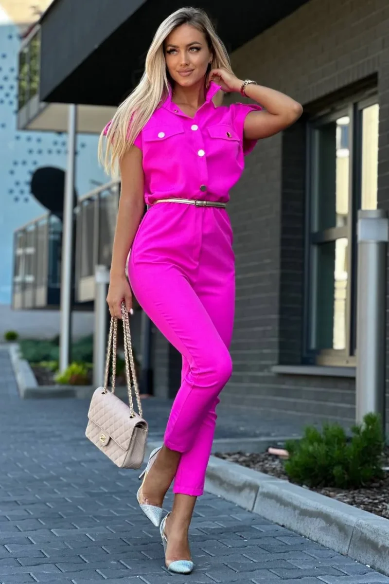 Alternative view of Kombinezon z krótkim rękawem fuksjowy LORIN