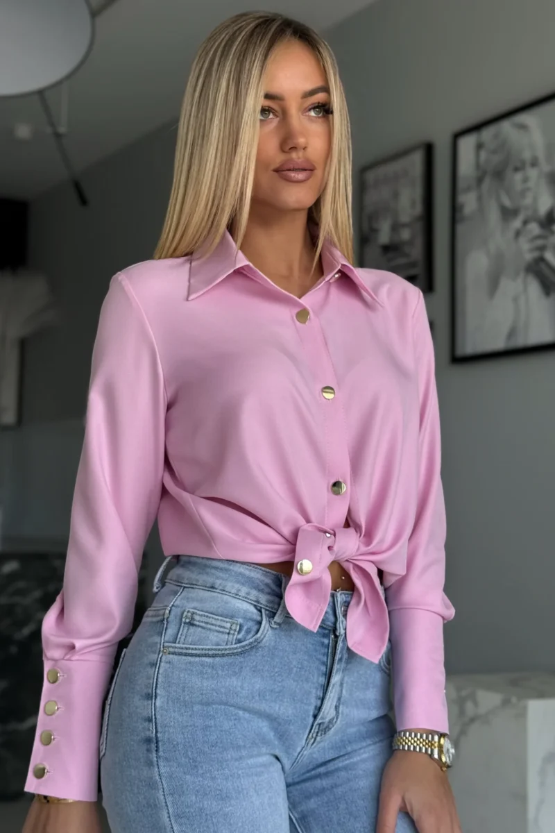 Alternative view of Koszula klasyczna liliowa IRIS