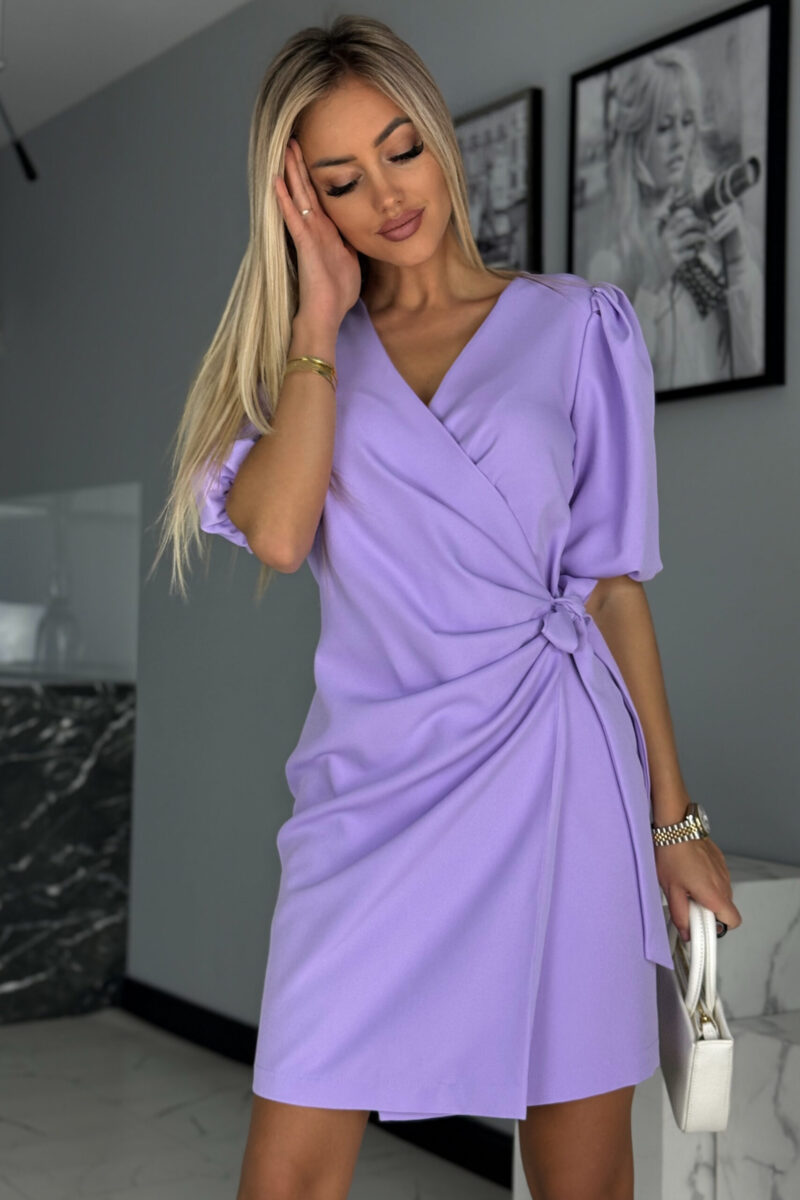 Alternative view of Sukienka fioletowa krótki rękaw NOEMI