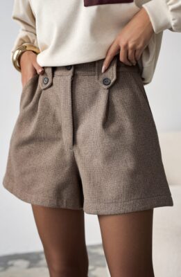 Spodenki brązowe z domieszką wełny | Butik MAMIBO