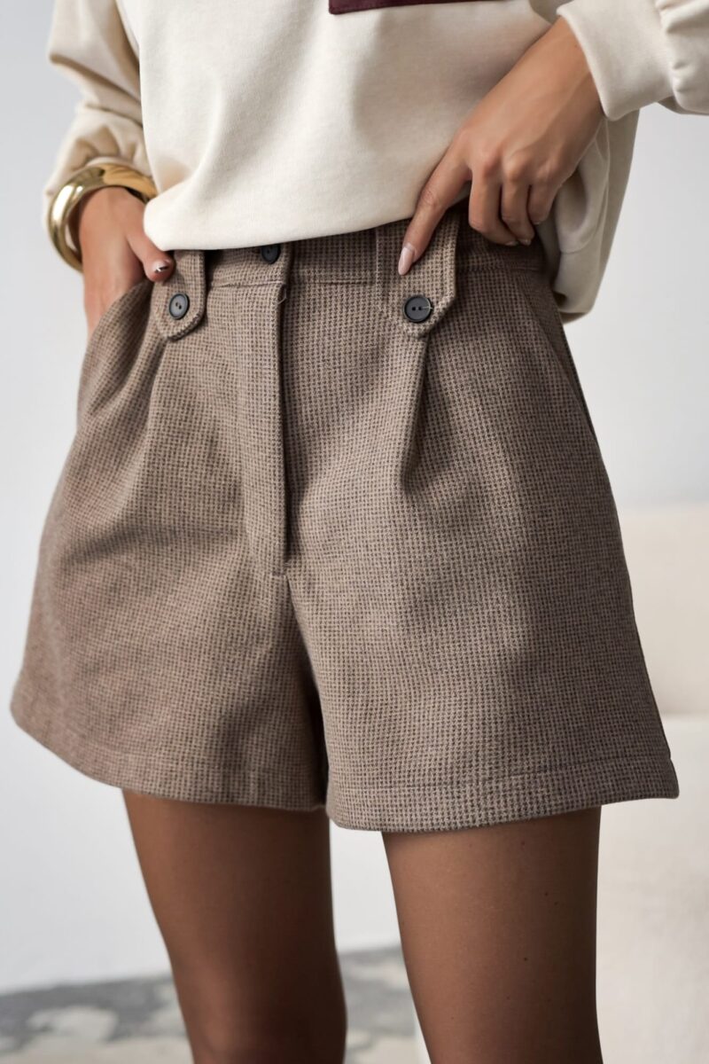 Spodenki brązowe z domieszką wełny | Butik MAMIBO