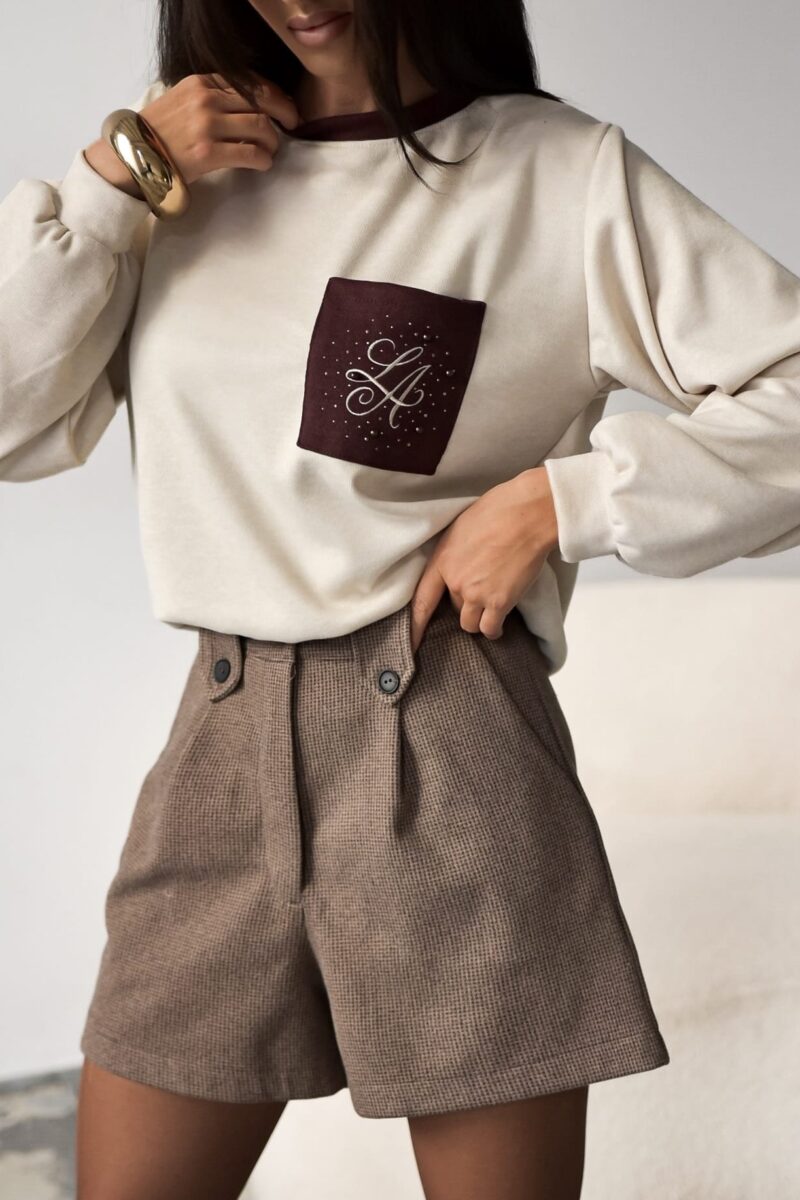 Spodenki brązowe z domieszką wełny | Butik MAMIBO