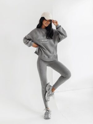 Komplet dresowy prążek szary FLAVIA | Butik MAMIBO