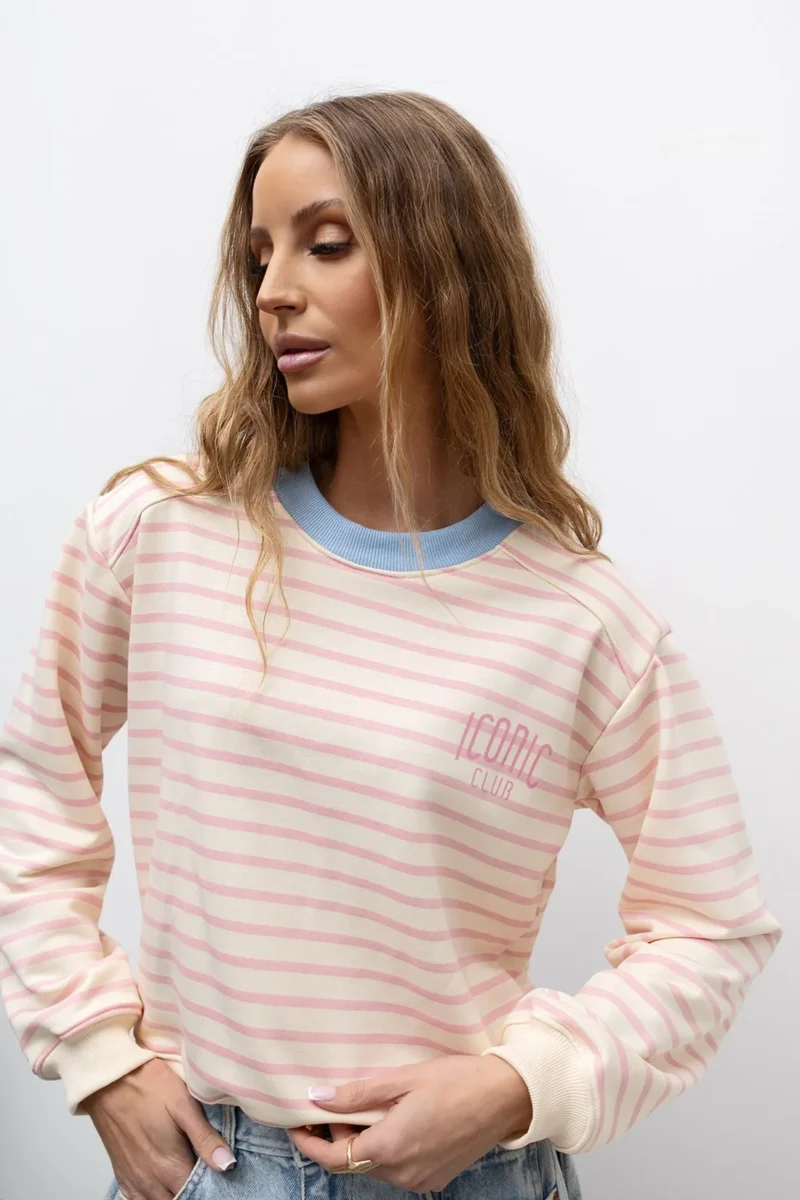 Butik online z odzieżą damską Bluza w paski z poduszkami LAVINIA | Butik MAMIBO