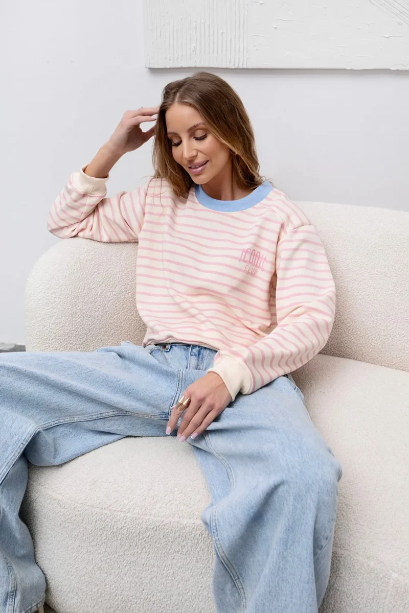 Bluza w paski z poduszkami LAVINIA | Butik MAMIBO