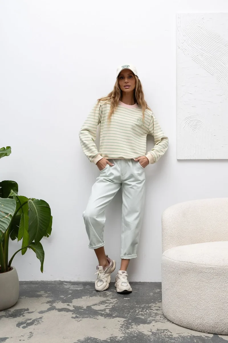 Bluza w paski z poduszkami LAVINIA | Butik MAMIBO