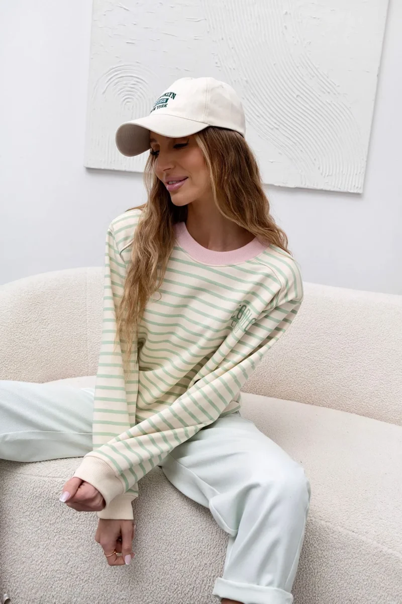 Bluza w paski z poduszkami LAVINIA | Butik MAMIBO