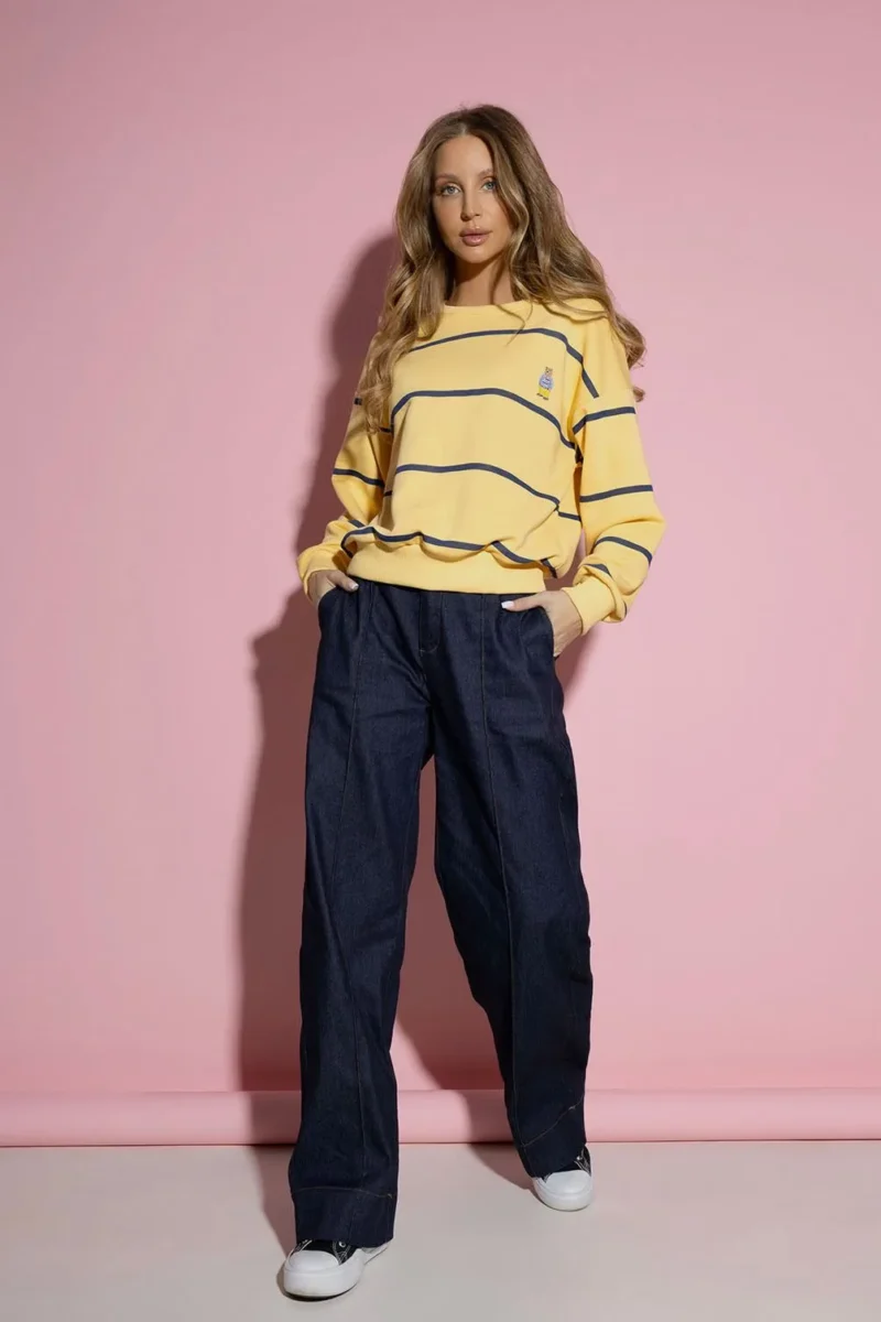 Bluza żółta w paski z misiem STELLA | Butik MAMIBO