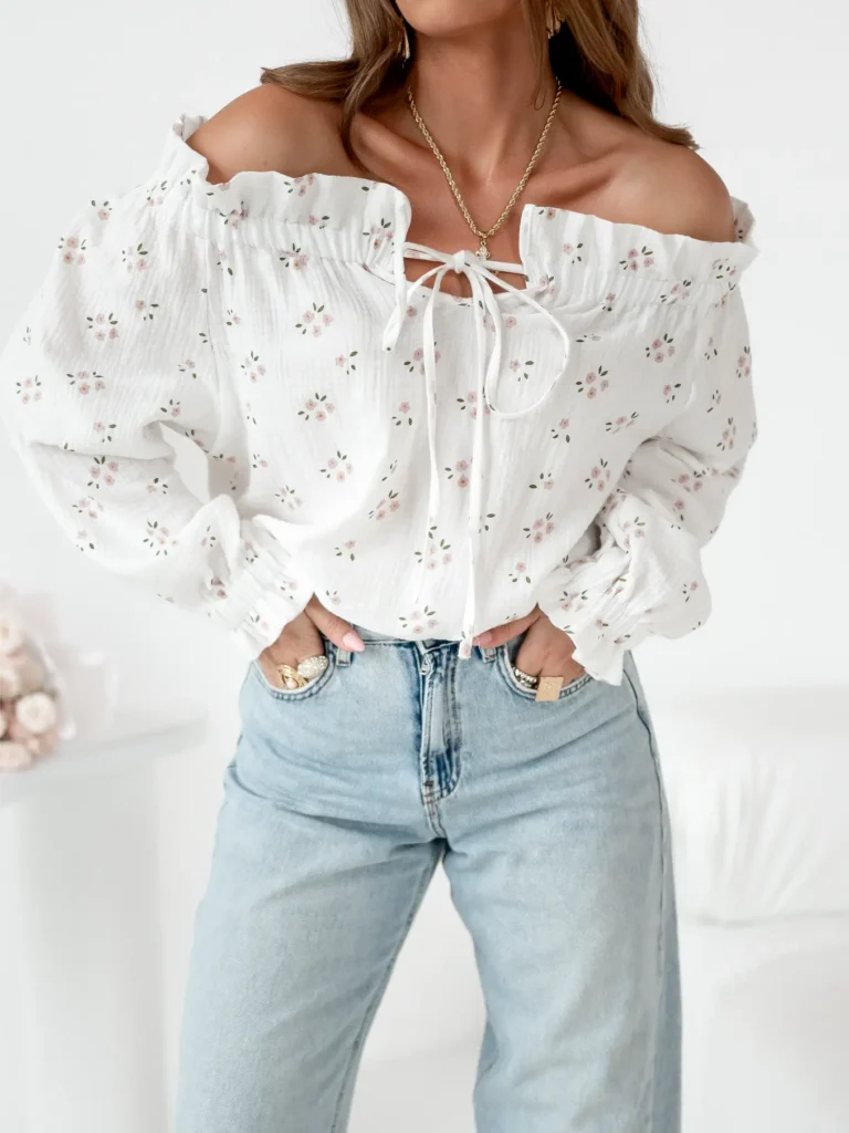 Bluzka ecru print kwiatowy ADRIANA | Butik MAMIBO | Simplicity