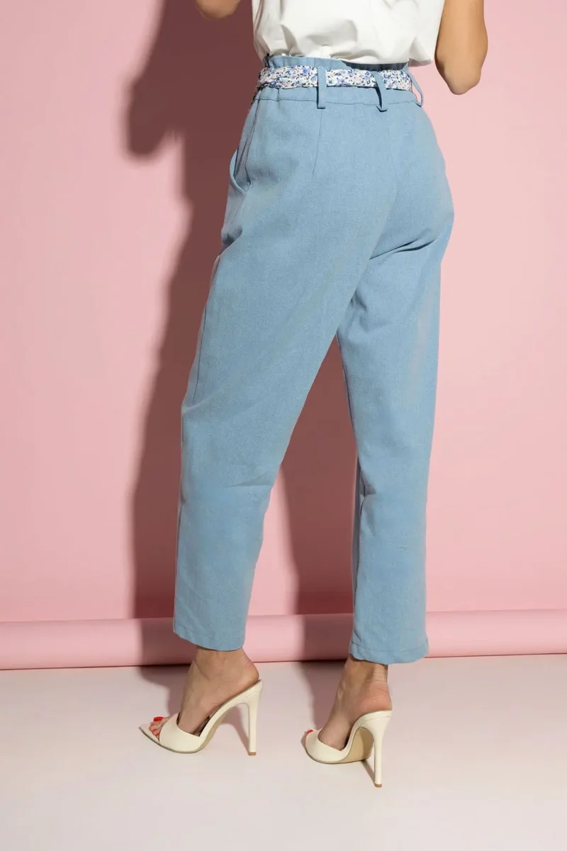 Spodnie niebieskie z ozdobną szarfą GAIA | Butik MAMIBO