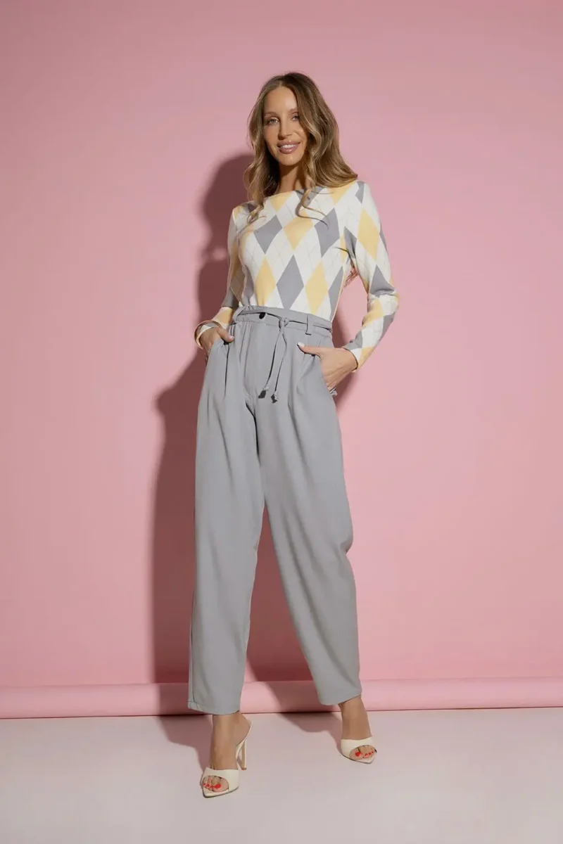 Spodnie szare z wiskozy | Butik MAMIBO